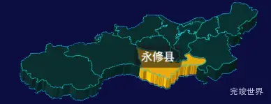 threejs九江市地图3d地图鼠标移入显示标签并高亮实例代码